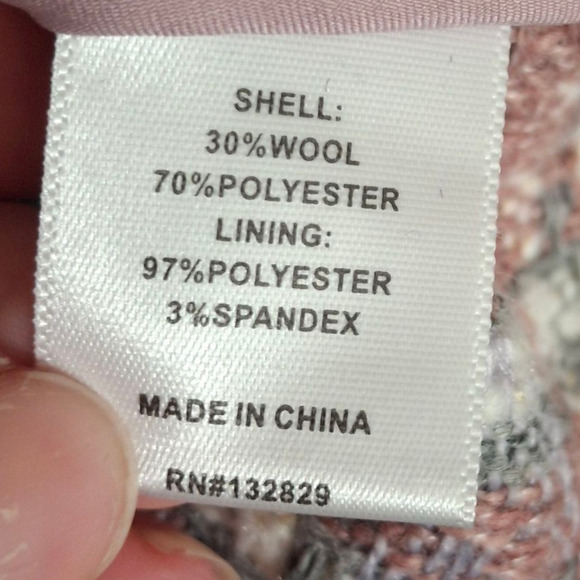 L'Academie Purple Wool Zuma Plaid Shacket Oversized XXS - Picture 5 of 6